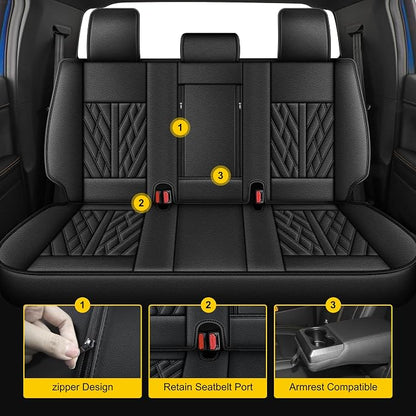 AOMSAZTO Ford Ranger Seat Covers: Full Set Custom Fit 2019 2020 2021 2022 2023 - Image 2