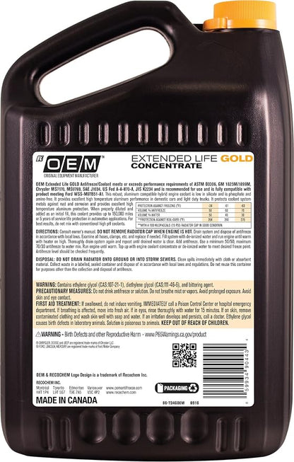 Recochem OEM 86-734GOEM Gold Premium Antifreeze Concentrate Extended Life GOLD - Image 2