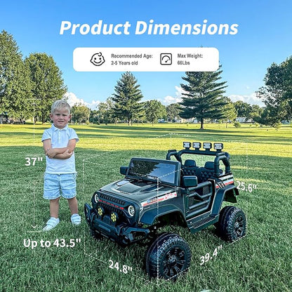 12V Kids Ride on Car Truck, Kids Electric Vehicles Car Ride on Toy - Image 3