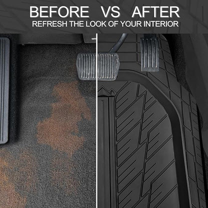 CAR PASS DeepDish Heavy Duty Rubber Floor Mats 3-Piece, Universal M-XL Size - Image 7