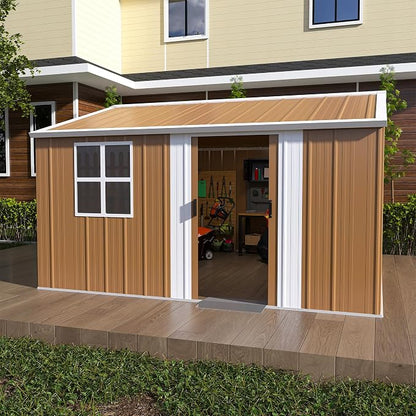12 x 10 FT Outdoor Storage Shed, Metal Garden Tool Shed by Unknown