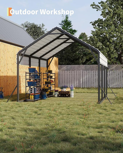 13'x16'x11' Metal Carport, Steel Heavy Duty Car Ports - Image 8