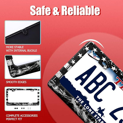 American Flag Eagle Mountains License Plate Frame Funny License Plate Holder - Image 2