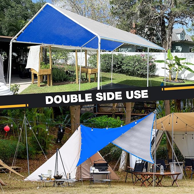 Tarp 8x10 Feet 14 Mil Heavy Duty Waterproof Tarp, Large Multipurpose Cover - Image 2