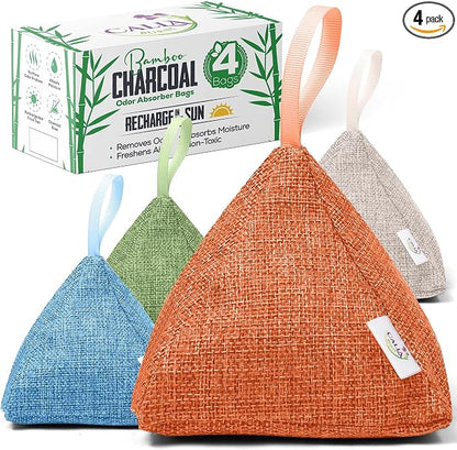 4 Pack Bamboo Charcoal Air Purifier Bags 200 Grams Each by CallaBurst