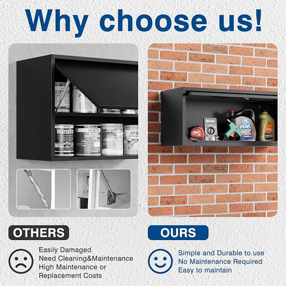 Metal Storage Cabinet Black Wall Cabinets - Image 4