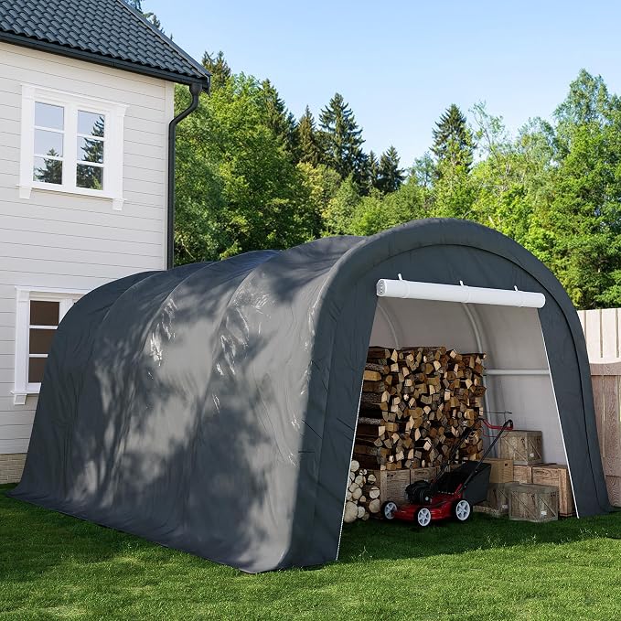 SUNBURY Carport, Round Portable Garage, Outdoor 13x20 ft Heavy Duty Carport by SUNBURY