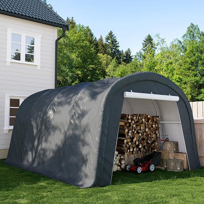 SUNBURY Carport, Round Portable Garage, Outdoor 13x20 ft Heavy Duty Carport by SUNBURY