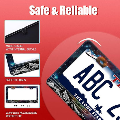 Starry Sky Mountains License Plate Frame Beautiful Galaxy License Plate Holder - Image 2