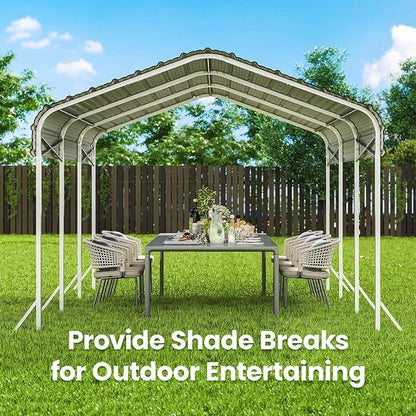 10x15 Carport, Heavy Duty Metal Car Port, All-Weather Protection, Easy Assembly - Image 7