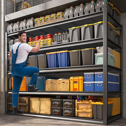 REIBII 48.2" W Garage Shelving Heavy Duty Metal Shelving 3000LBS Storage - Image 2