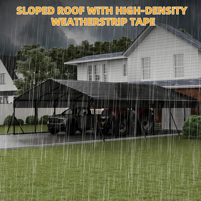 20 x 30 FT Metal Carport with Galvanized Steel Roof, Heavy Duty Metal Roof - Image 7