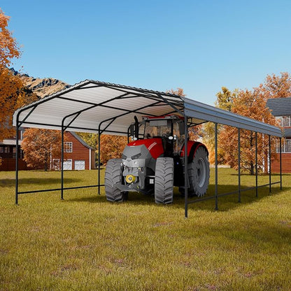 EBE 13' x 25' Metal Carport, Outdoor Steel Carport Canopy - Image 6