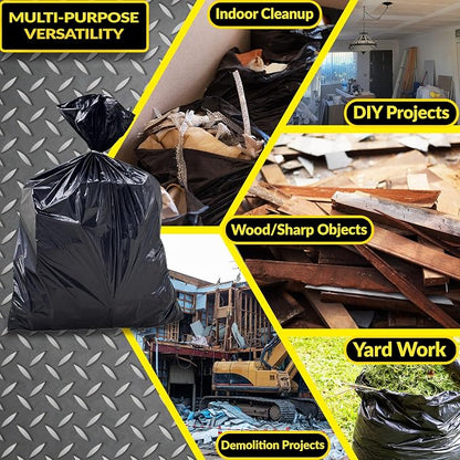 Reli. Contractor Garbage Bags 55 Gallon | 40 Trash Bags | Heavy Duty | Black - Image 6