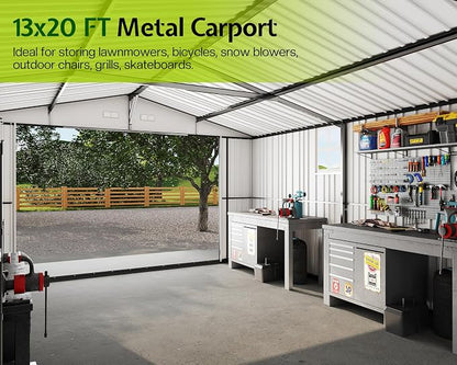 Jocisland 13.2x20.7x8.4 FT Heavy Duty Carport, Metal carport - Image 4