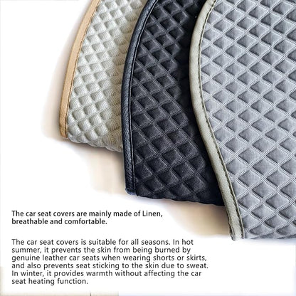 Cloth Car Seat Cover, Linen Bottom Car Seat Covers, Cooling Fabric Car Seat - Image 4