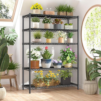 5 Tier Storage Shelves 71"H Wire Shelving Adjustable Metal Shelving, 1000LBS - Image 7