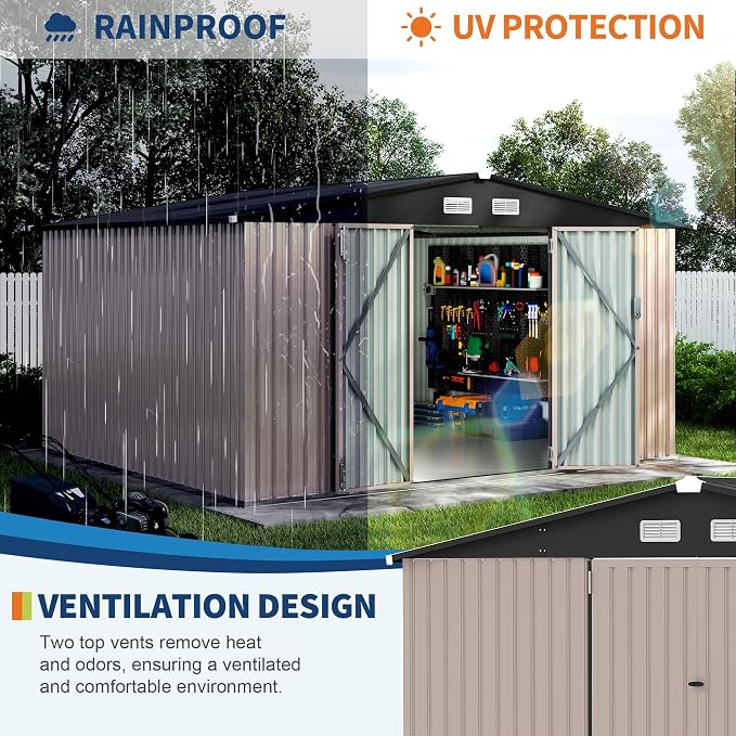 10x12 FT Metal Storage Sheds Outdoor - Image 5