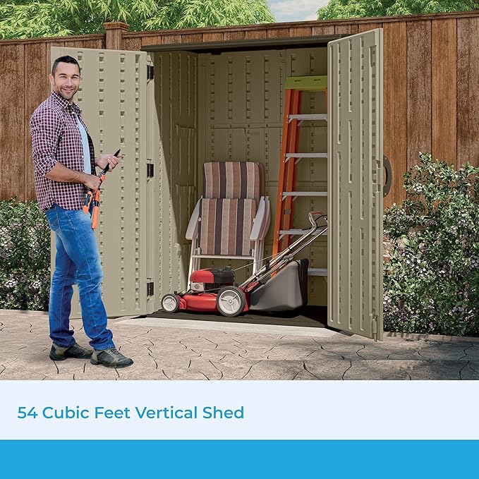 Suncast 54 Cubic Feet Vertical Storage Shed - Image 2