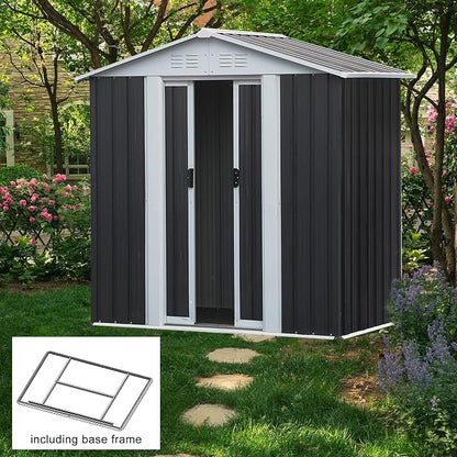 6x4 FT Outdoor Metal Storage Shed - Image 2