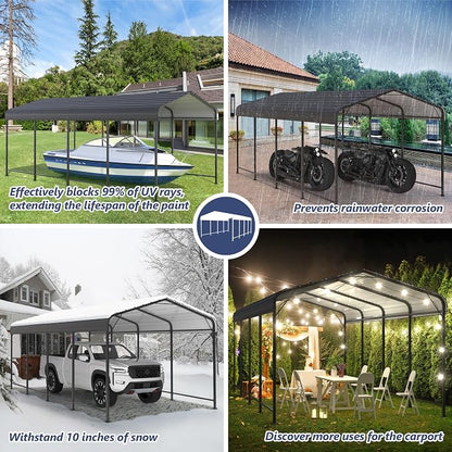 SUNBURY 10x20 FT Carport, Heavy Duty Car Port Canopy - Image 6