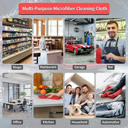 HOMERHYME Shop Towels Rags, 100 Pack Microfiber Cleaning Cloth Bulk Absorbent - Image 7