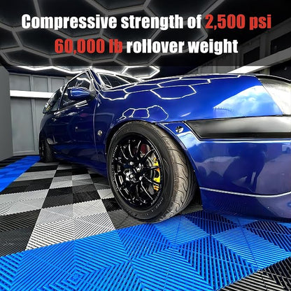 50PCS|15.7"x15.7" Garage Flooring Tiles, Non-Slip Interlocking Plastic Garage - Image 7