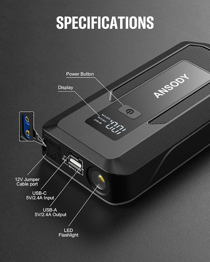 3000A Peak Car Jump Starter, Battery Booster - Image 8