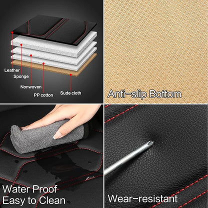 Pariitadin Leather Car Seat Covers Front Pair, Waterproof Faux Leather Seat - Image 6