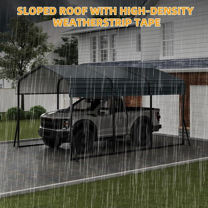 10 x 15 FT Metal Carport with Galvanized Steel Roof, Heavy Duty Metal Roof - Image 9