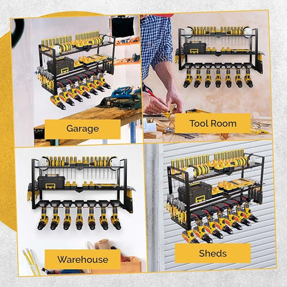 Power Tool Organizer Wall Mount 3 Tier 7 Drill Holders support up to 300Lbs - Image 6