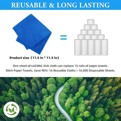 Microfiber Cleaning Cloths 16 Pack 8 Color Cleaning Rags - Image 5