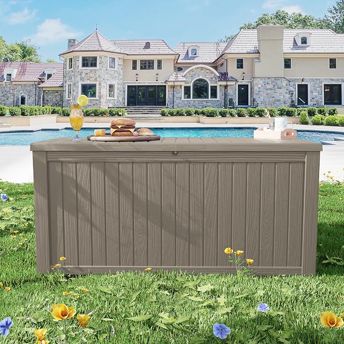 200 Gallon Resin Deck Box, Waterproof Outdoor Storage Bin - Image 7
