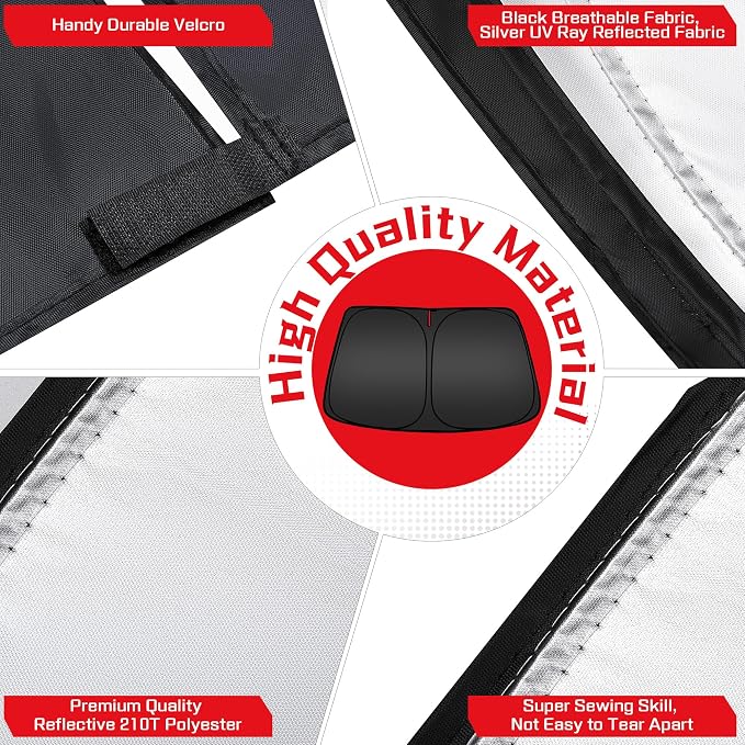 ARISMOTOR Windshield Sun Shade for Hyundai Kona 2024-2025, Custom Fit Foldable - Image 5