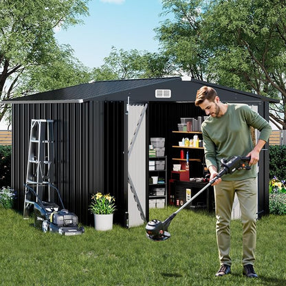 COMHOMA Shed Outdoor Storage Shed Metal, Lockable Doors Tool Sheds - Image 5