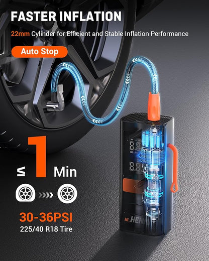 Tire Inflator Portable Air Compressor, Car Tire Air Pump Portable - Image 2