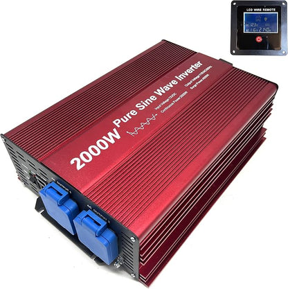 2000W Pure Sine Wave Inverter 12V to 120V AC by Fit4Less