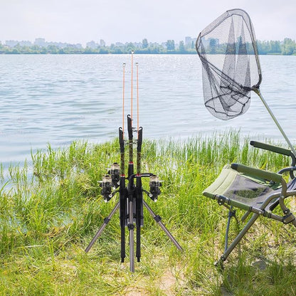 Gisafai Fishing Rod Carrier Foldable Pole Holder Stand 3 Rod Portable Surf - Image 5