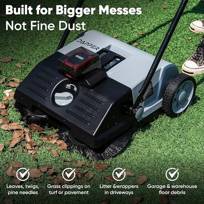 Battery Powered Artificial Grass & Hard Surface Sweeper, 6.5-Gal Bin, - Image 8