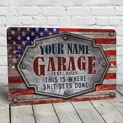 Garage Sign | Personalized | Vintage American Theme - Image 6