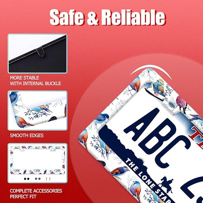 Bird License Plate Frame Funny Parrot Animal License Plate Frames Stainless - Image 2