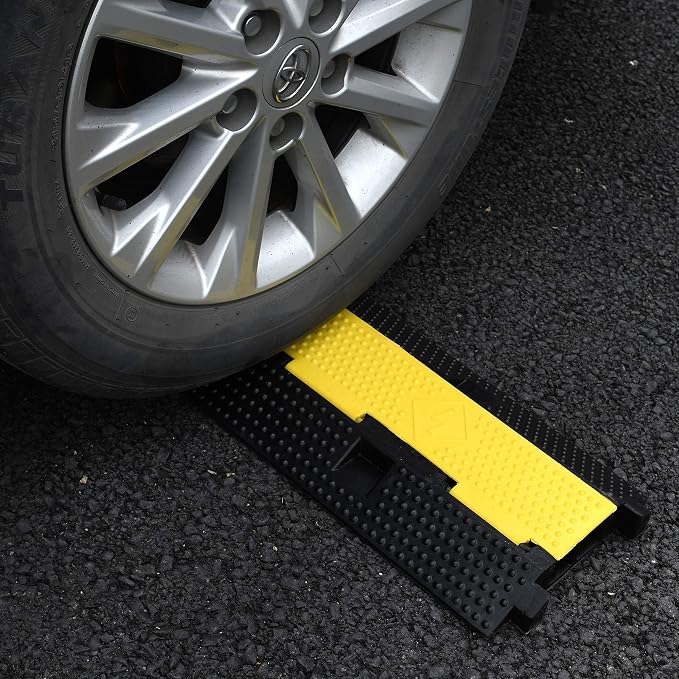 1 Pack Rubber Cable Ramp Hose Cable Protector Ramp 2 Channel 22000Lbs Load - Image 7