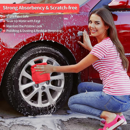 HOMERHYME Shop Towels Rags, 100 Pack Microfiber Cleaning Cloth Bulk Absorbent - Image 5
