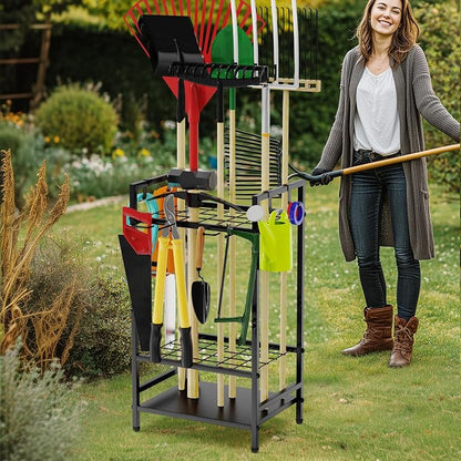 Garden Tool Organizer Rack for Garage, Yard Tool Tower Rack Organizer, Tools - Image 6