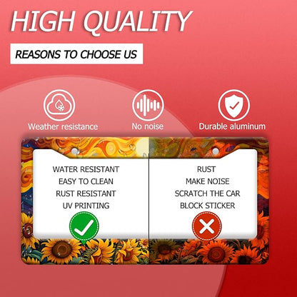 Sunflower Sun License Plate Frame Funny Yellow Flower License Plate Frames - Image 4