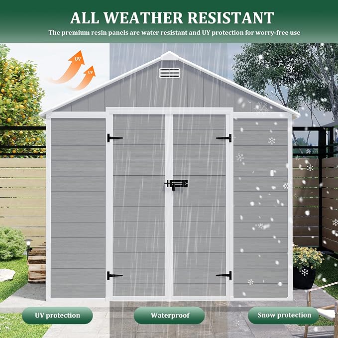 8x10 FT Outdoor Storage Resin Shed - Image 3