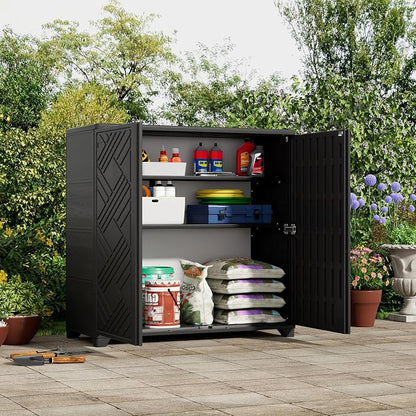 ZZM Indoor/Outdoor Storage Cabinet Waterproof, All Weather Outdoor Storage - Image 4