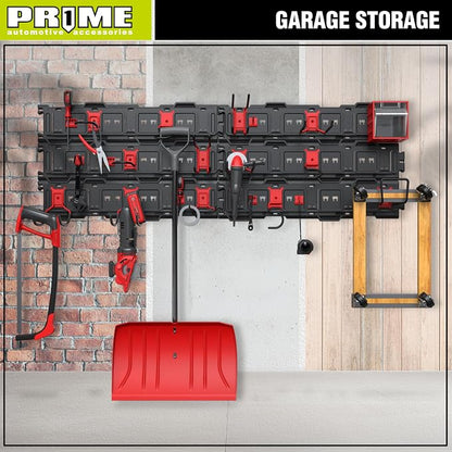 PR1ME 11 pcs Garage Storage Wall Mount Organizer Kit, Garage Storage Wall Rails - Image 6