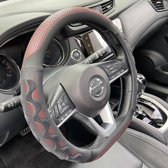 PINCTROT D Shaped 14.5-15 Inch Steering Wheel Cover Great Grip by PINCTROT