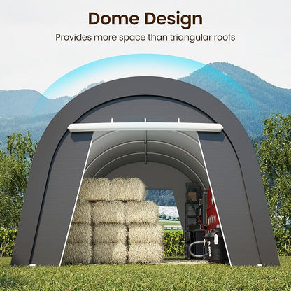 Kiss the Water Carport, Round Portable Garage, Steel Heavy Duty Carport - Image 4